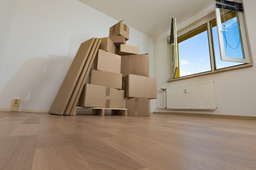 Retail and office moving equipment prepared for transport