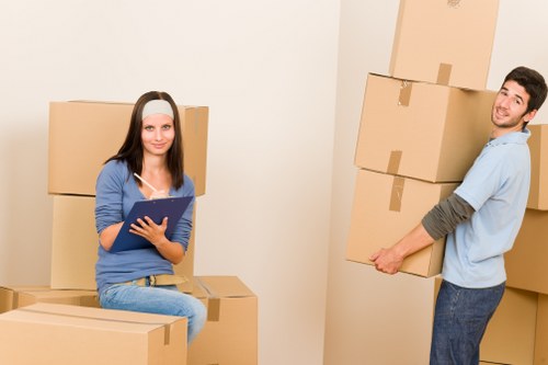 Office relocation in Bromley with desks and equipment being moved